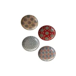Chehoma Assiettes Plates Set De 4 Assiettes En Céramique Multicolore