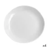 Maison Tilleul Set De 4 Assiettes Plates Céramique Blanc